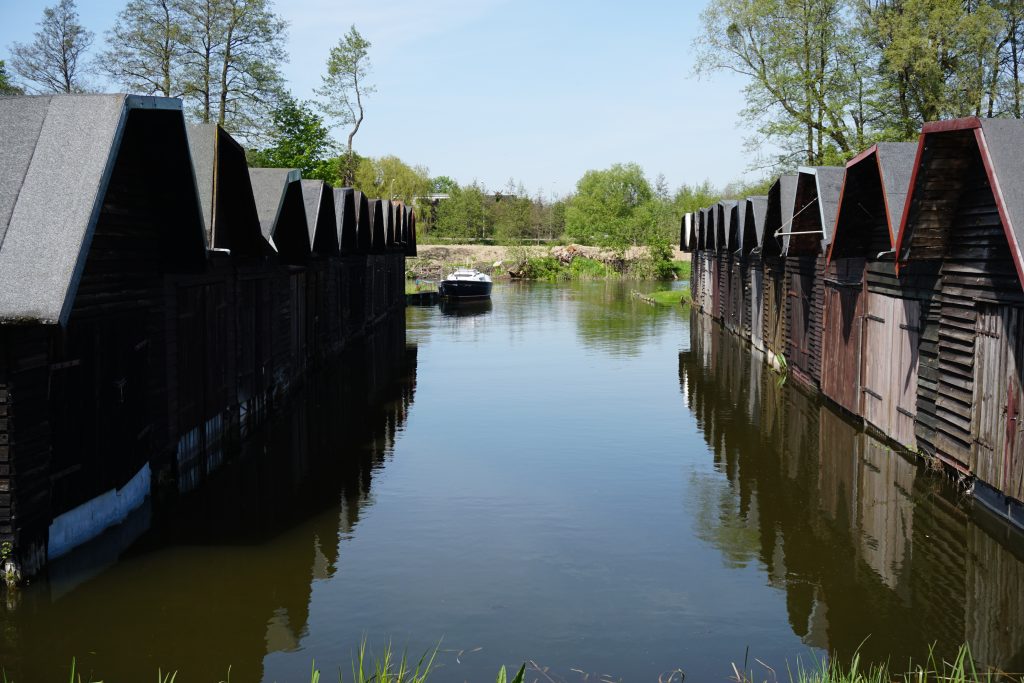 Sehenswürdigkeiten Iława Holzboothäuser am Fluss Iławka in Iława